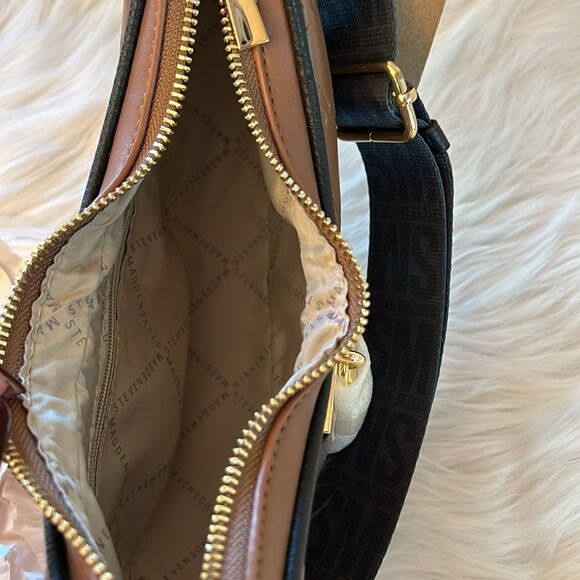NWT Steve Madden (bmela) Brown Embossed Crossbody Bag - Picture 9 of 9